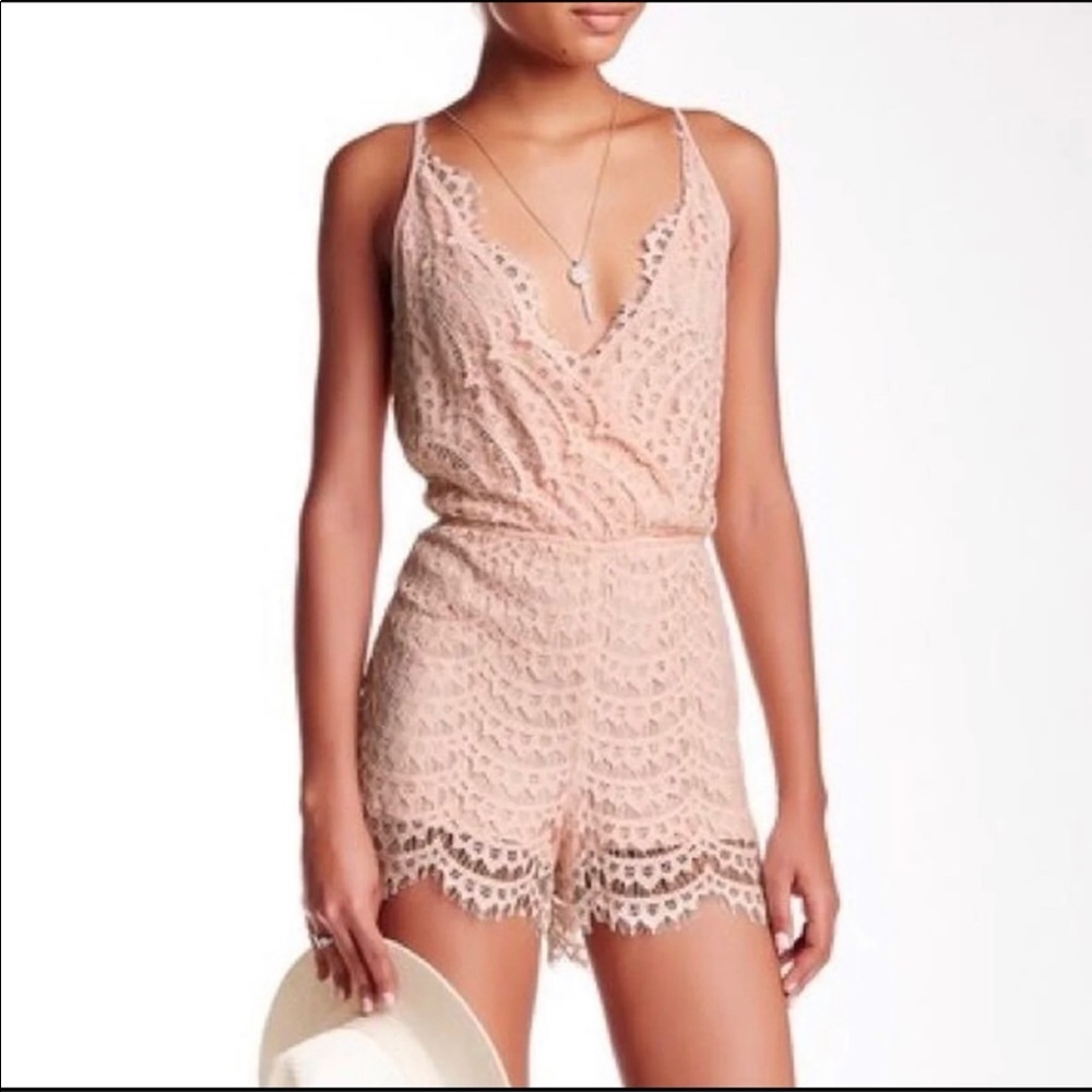 Cali Moonrise Blush Lace Romper